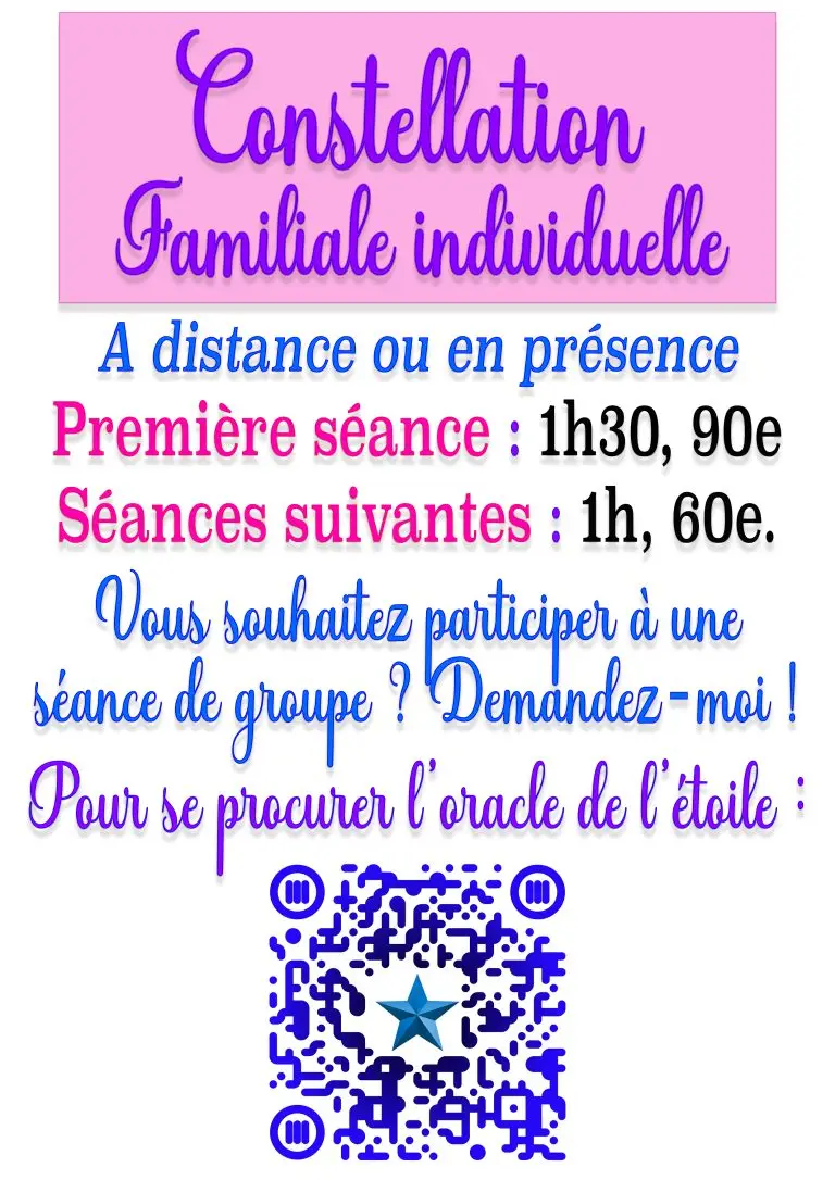Constellations familiales, tarifs